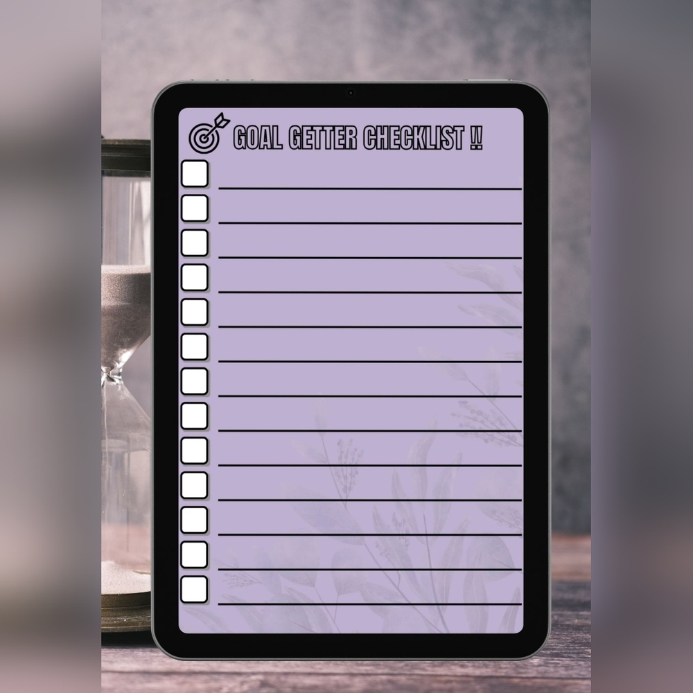 Purple Goal Getter Checklist